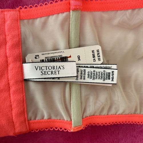 VICTORIAS SECRET DREAM ANGELS LIGHTLY LINED HEART EMBROIDERY CORSET BRA 34D - Picture 16 of 18