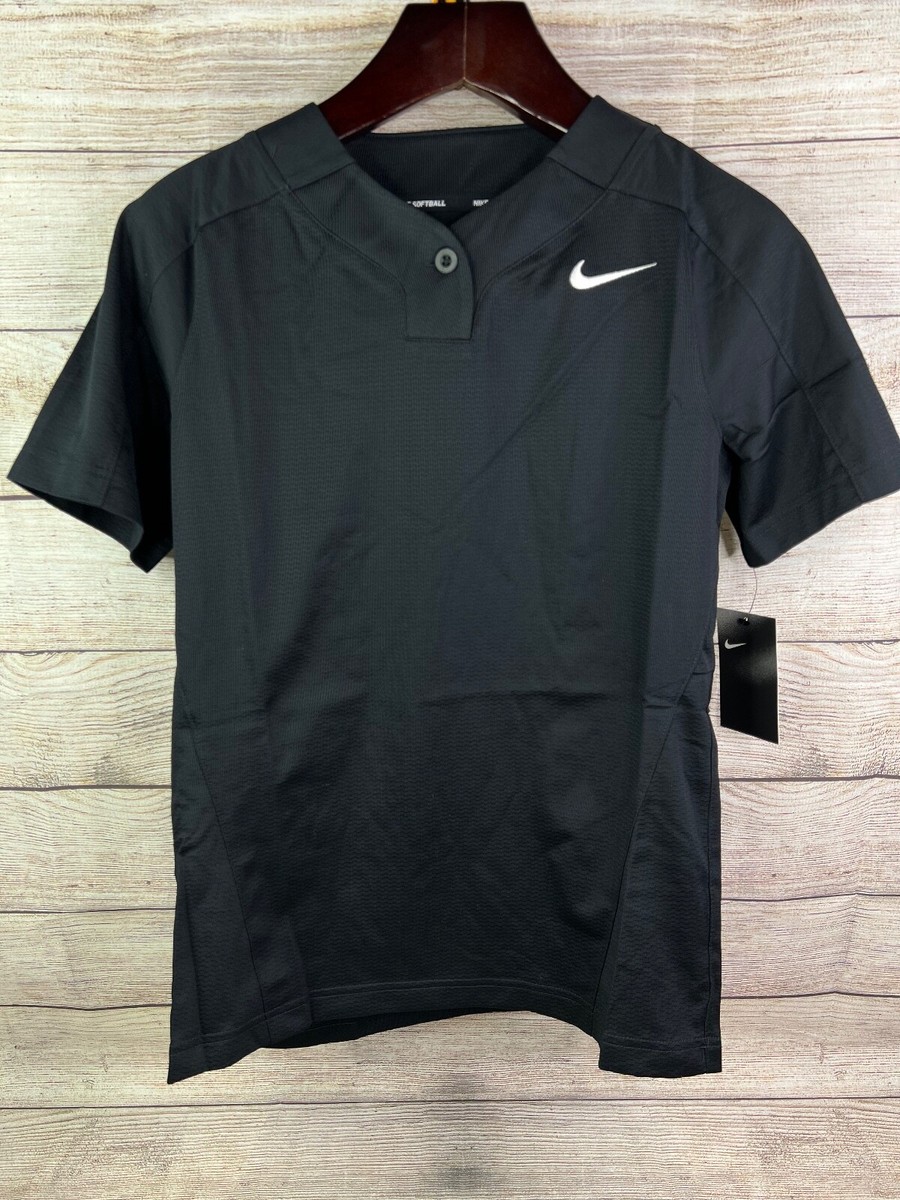 Nike Softball Jersey SS Black AV6715 Womens One Button Vapor Nike Softball Jersey SS Black AV6715 Womens One Button Vapor