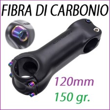 ATTACCO MANUBRIO PIPA FIBRA DI CARBONIO/titanio 120mm BICI CORSA/mountain bike