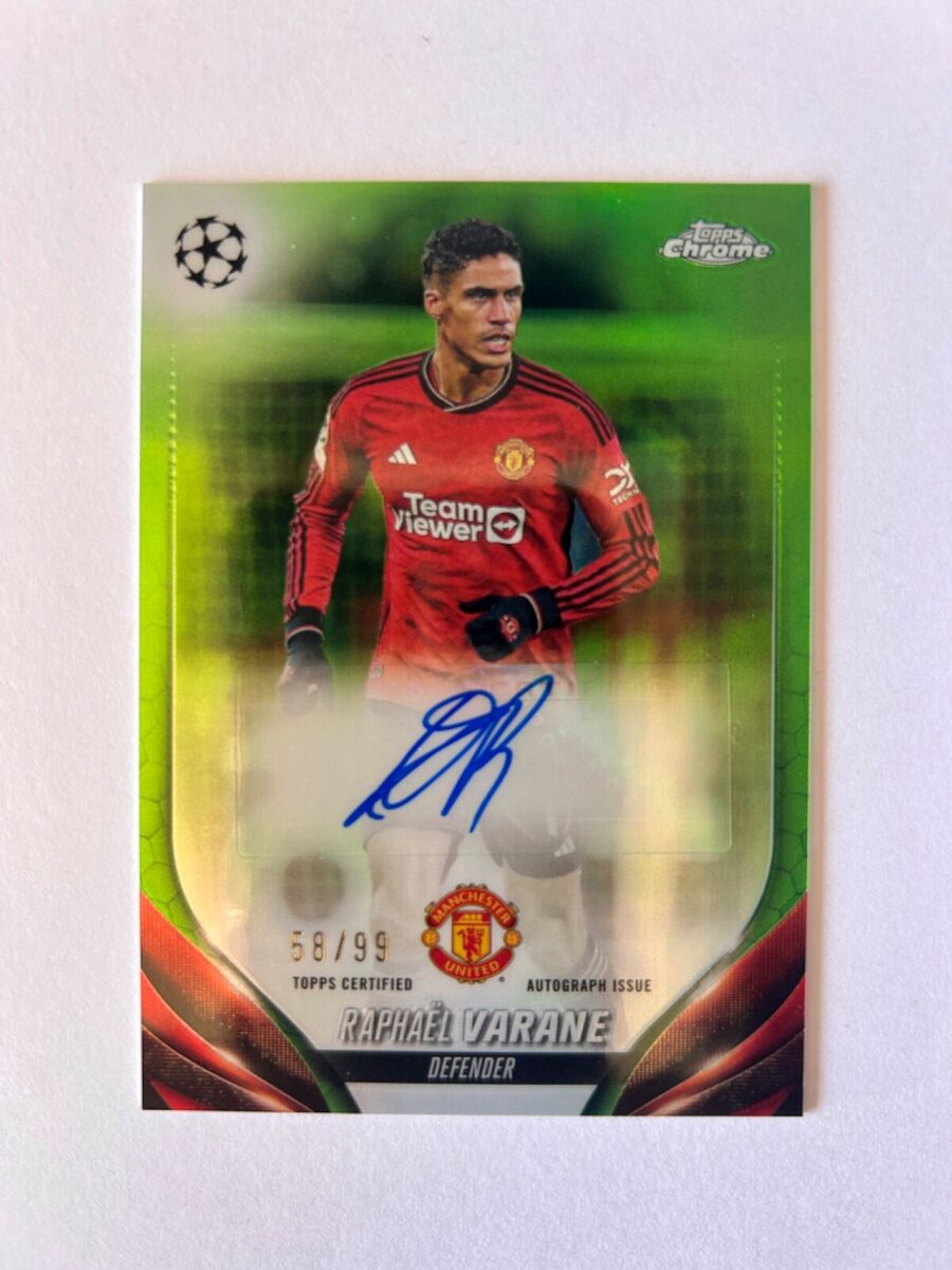 2023-24 Topps Chrome Raphael Varane Green Refractor 2023-24 Topps Chrome Raphael Varane Green Refractor
