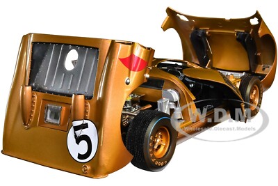 1966 FORD GT-40 MK II #5 GOLD AFTER RACE 1/18 DIECAST SHELBY
