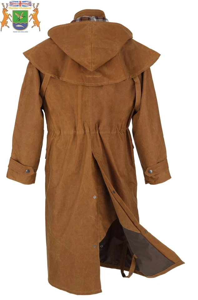 Capa/plumero de algodón de cera larga Edinburgh unisex - totalmente forrado por Hunter Outdoor TAN Foto 3 de 4
