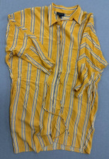 NWT TopShop Stripe Mustard Womens Size 2 Drawstring Collar Shirt Dress
