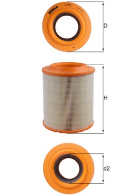 MAHLE LX 1275 Air Filter for AUDI