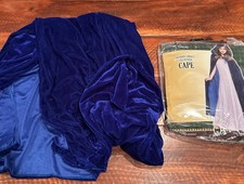 Adult Hooded Cobalt Velveteen Cape Halloween Fancy Cape One Size Fits Most