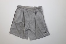 Vintage 90s Adidas Mens Large Thrashed Spell Out Above Knee Shorts Gray USA