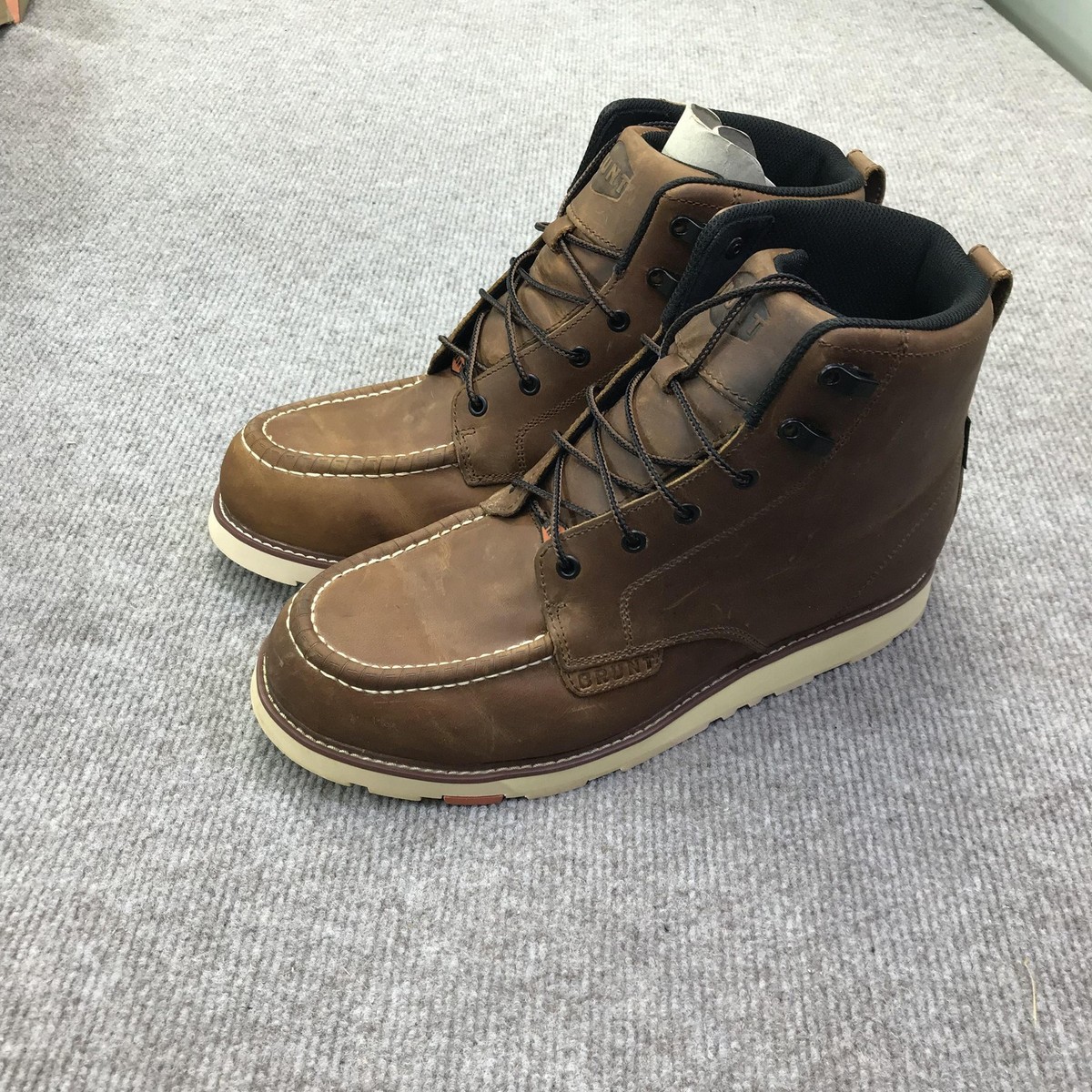 Brunt Marin Boots Mens Size 13 Brown Leather Work Moc Toe EH ASTM