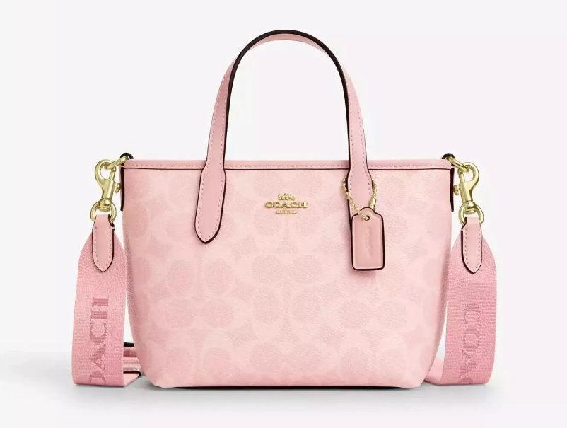 COACH City Mini Tote Bag Signature Canvas CW032 Powder Pink Outlet