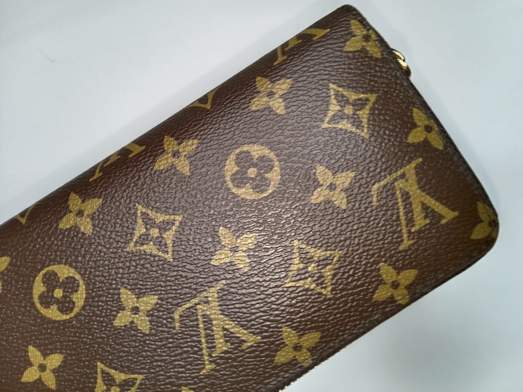 Louis Vuitton Monogram Zippy Long Wallet Round Brown W/Box