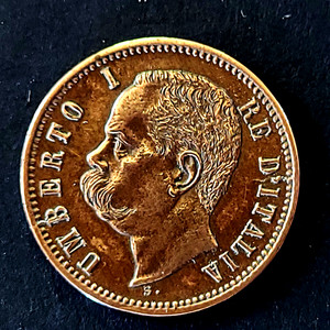 1897 Italy 2 Centesimi -High Grade- Beautiful Coin & Color