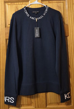 Michael Kors Sweatshirt Mens Large Blue Graphic Crewneck Pullover CF150595MF