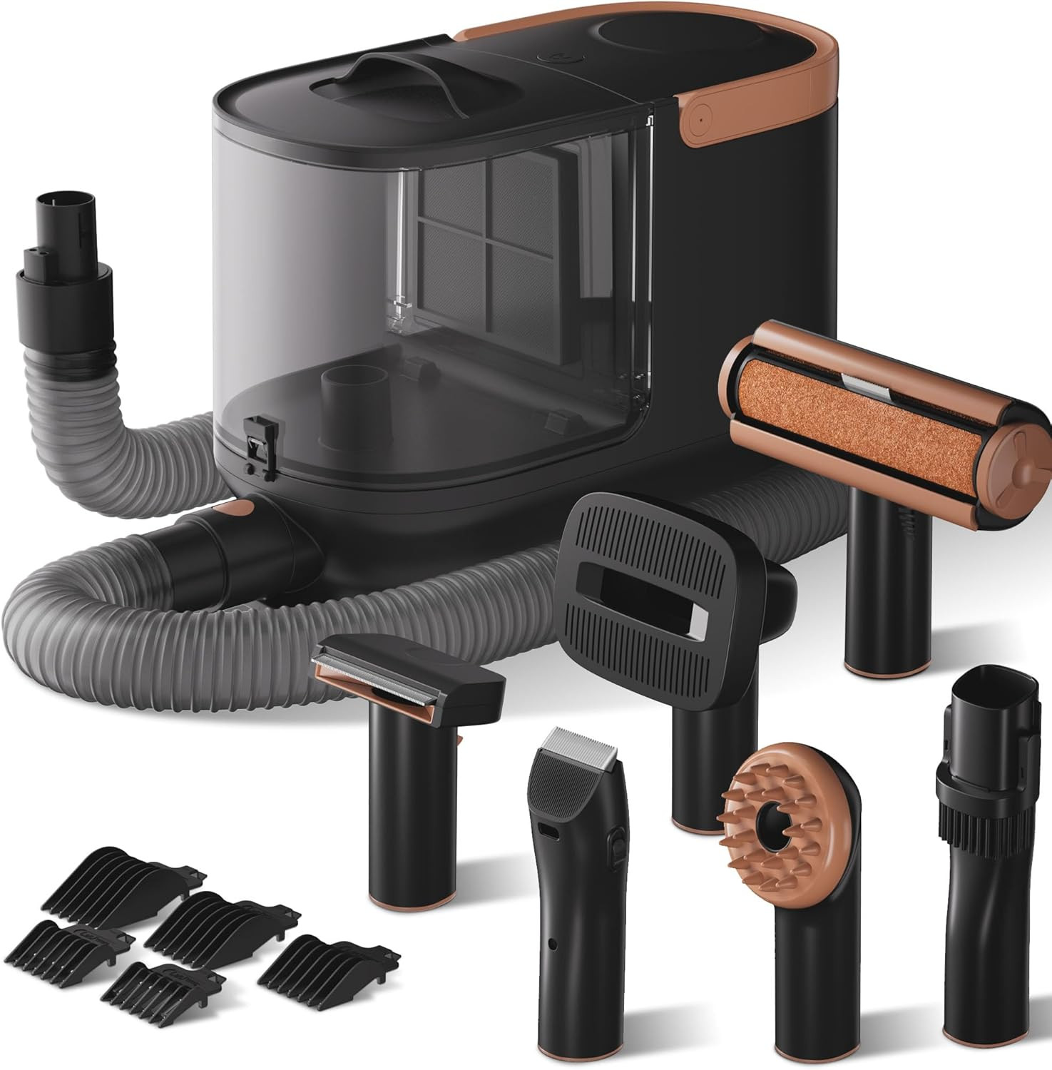 Tondeuse pour chien avec aspirateur intégré de 2L sans bruit pour poils