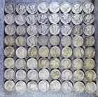 .99Cents! LOT of (64) MERCURY DIMES 90% SILVER UNSEARCHED BY ME VERY NICE DIMES
