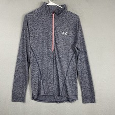 Under Armour Pullover Women Size L Gray HeatGear 1/4 Zip Sweatshirt Heather