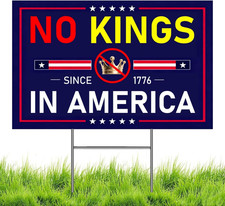 No Kings Signs Yard Signs Lawn Sign Double Sided Corrugated Plastic Outdoor Weat