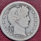 1914 S Barber Quarter 25c Nicely Circulated Rare Key Date #102514