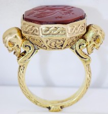 Antique Georgian 18k Gilt Sterling Silver (Vermeil) Memento Mori Skull Ring 1800