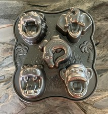 Nordic Ware Hungry Animals Cake and Ice Cream Pan Made in USA Makes 5 Cakelets