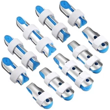 BBTO 10 Pieces Finger Splints Metal Padded Support 10 Piece Assortment, Blue 