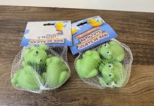 Green Hard Rubber Vinyl Frog Babies Bath Tub Toy Figure Lot Of 6