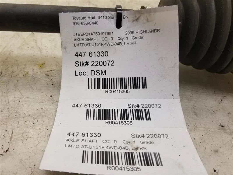 04 05 06 07 TOYOTA HIGHLANDER LIMITED EJE TRASERO IZQUIERDO Foto 3 de 4