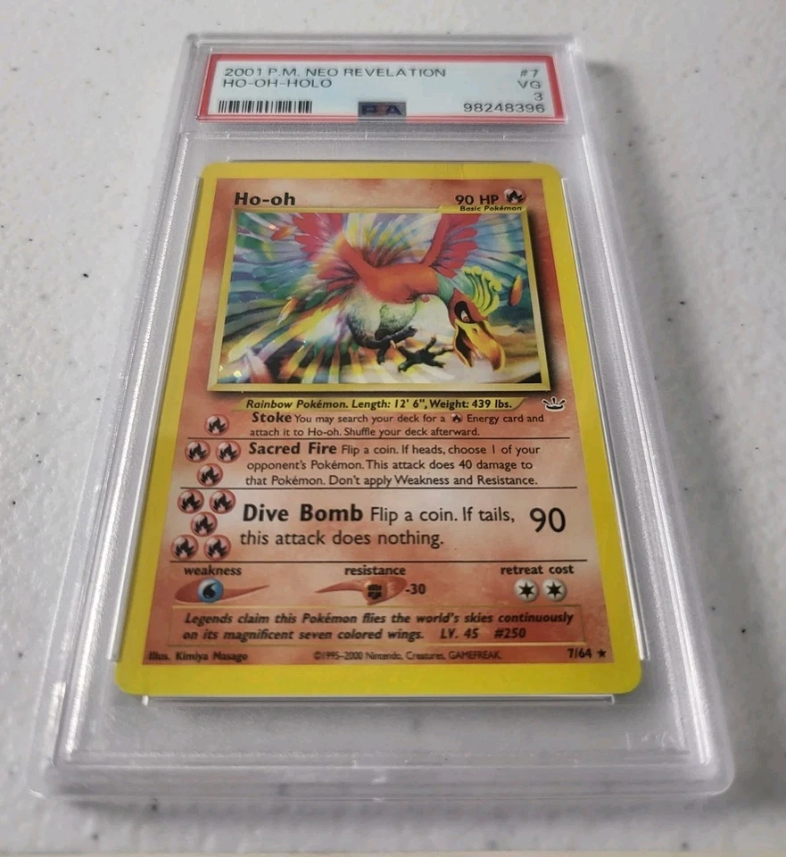 Ho-Oh 7/64 - Neo Revelation *PSA 3 - VG* Holo Rare Pokemon Card - Image 2 of 4