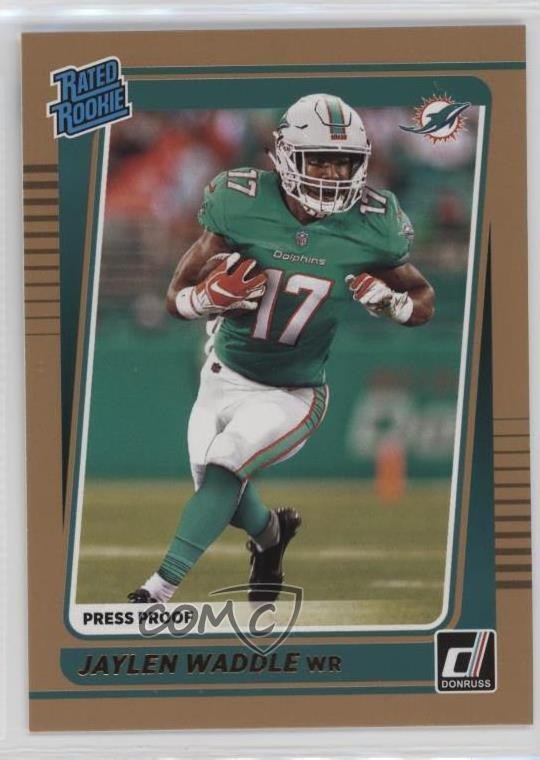 2021 Panini Donruss Rated Press Proof Bronze Jaylen Waddle #263 Rookie RC 0a6