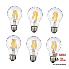 Vintage Edison LED Bulb, Dimmable 6W A19 Antique LED Bulb, A19 6W Warm White 