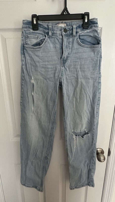 SO Girls Size 14 Adjustable Waist Blue Jeans Denim Distressed Pants