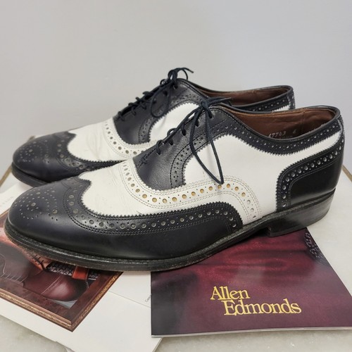 Vintage 90s Allen Edmonds Broadstreet Spectator Wingtip Loafers IOB - Picture 3 of 9