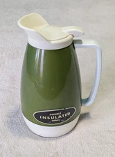 Vintage MCM West Bend Thermo-Serv  Coffee Carafe, Avocado/Green