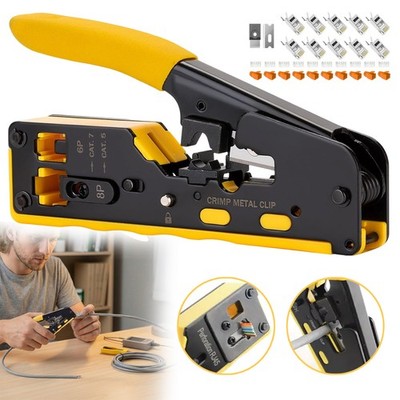 Cat7 Stecker Set Netzwerk Werkzeug Lan Kabel Zange Kompakt Langlebig Mehrzweck