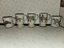 5 Louisville Stoneware Horse Racing, Derby, Jockey Mugs