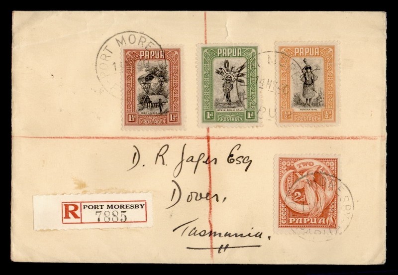 DR WHO 1940 PAPUA NEW GUINEA REGISTERED TO AUSTRALIA R78442