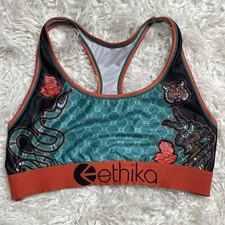 Ethika Sports Bra Size Medium Orange And Turquoise