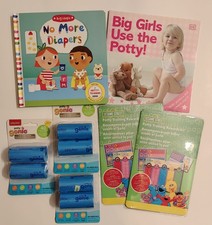Potty Training Set: 2 Books, 2 Training Rewards Sesame Street Kits, 3 Liners NEW
