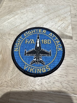 Night Fighter Attack F/A 18D Vikings Squadron Insignia Embroidered Patch