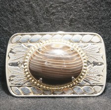 WI05175 VERY COOL VINTAGE 1970s   STONE   ARTWORK FASHION UNISEX BELT BUCKLE