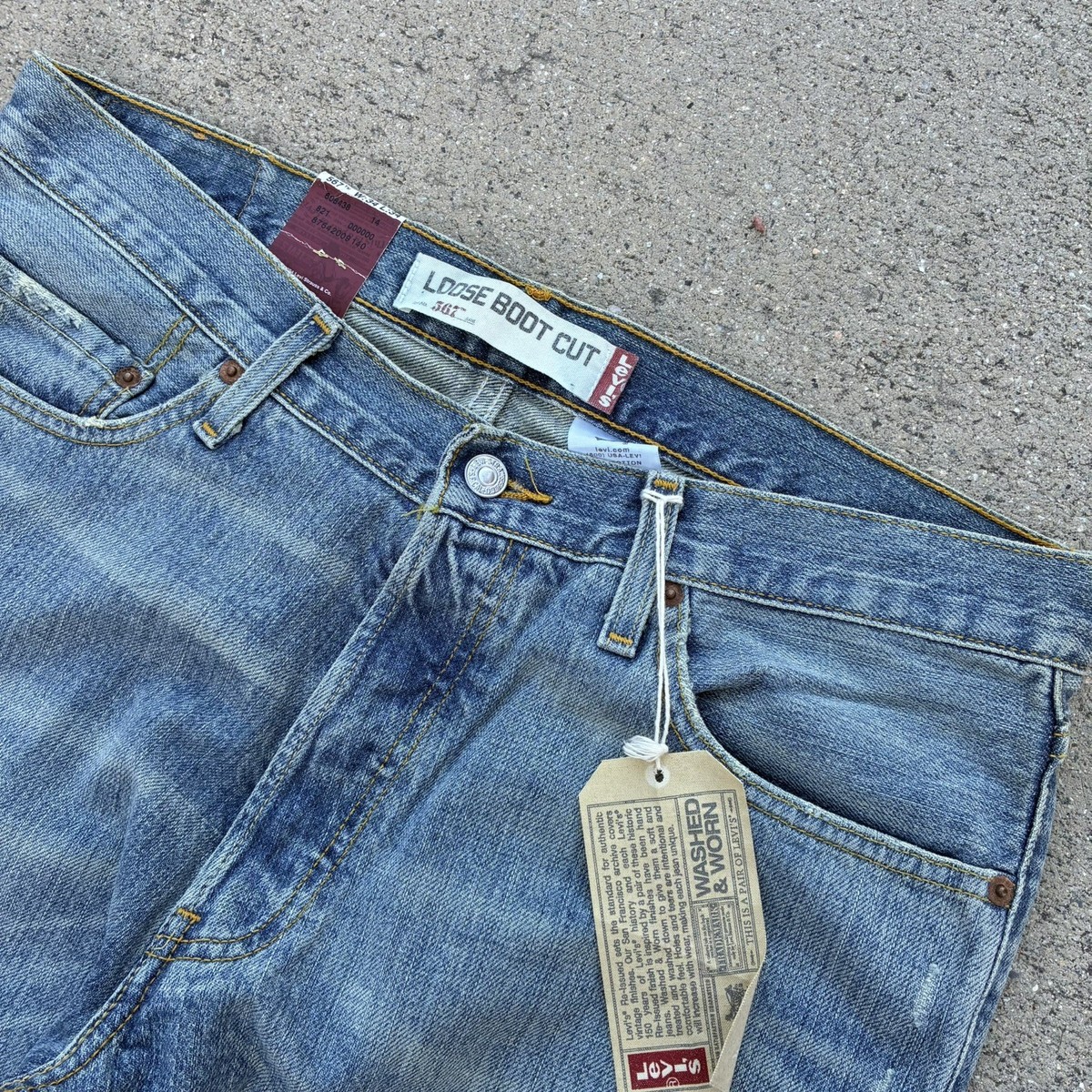 VTG Levi's 567 Loose Boot Cut Blue Jeans Men's 34X34 DEADSTOCK NWT