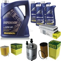 MANN-FILTER Inspektionspaket Mannol 9L Defender 10W-40 FüR Audi A6 Avant 4.2