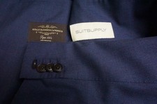 Suitsupply La Spalla Wool Blue Lightweight 2 Pc Suit Jacket Pants Sz 60eu 50us