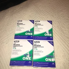 (4) Boxes NicoDerm CQ Rugby Steps 1 2 3 Clear Patches 21 14 7 mg,