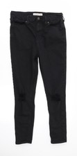 Topshop Damen schwarze Skinny Jeans Gr&ouml;&szlig;e 30 in L30 in - RIPPED JEANS