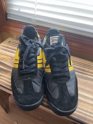 Vintage Deadstock Spalding Retro Sneakers Sz 8 In Black And Yellow