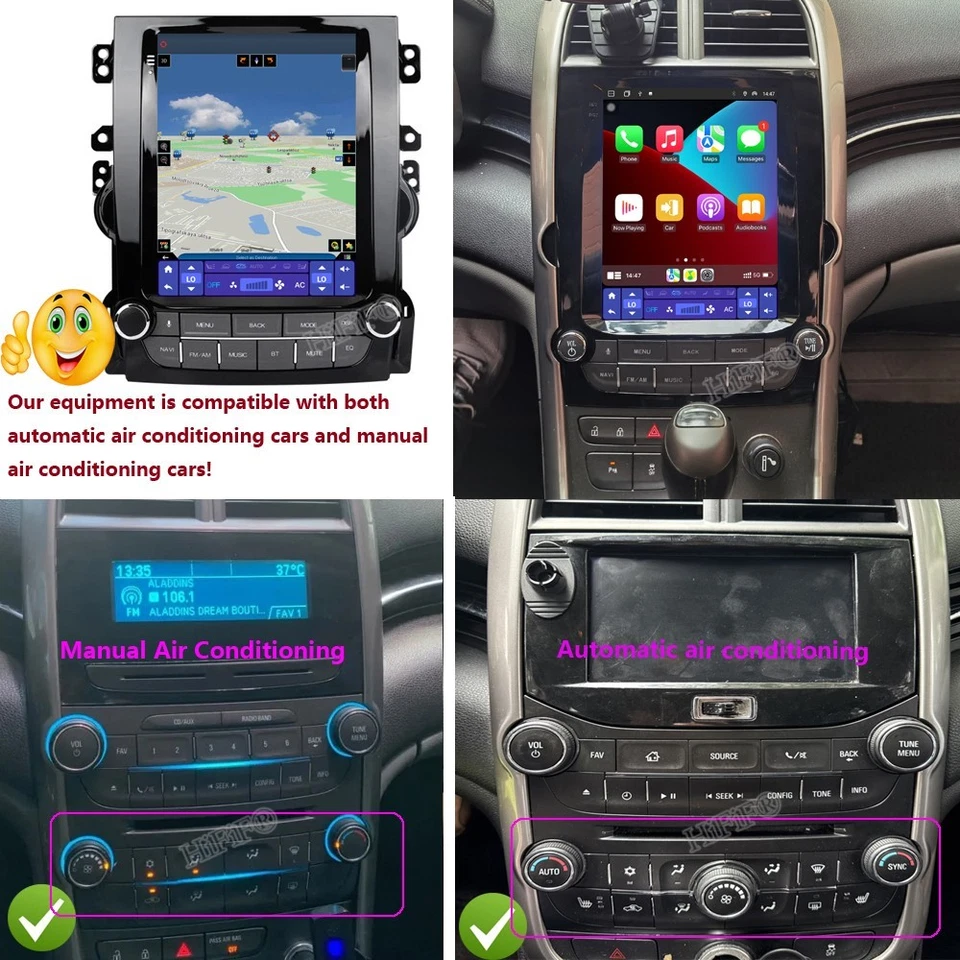 Radio estéreo para automóvil Chevrolet Malibu 2012-2015 Android 14 Carplay GPS navegación WIFI Foto 4 de 4