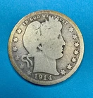 1914 Barber Quarter – Circulated Condition – 90% Silver