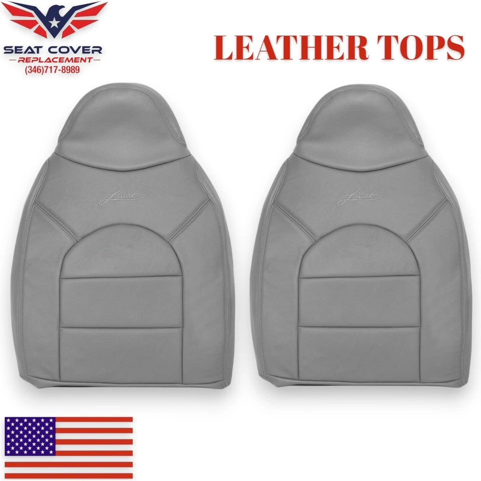 Fundas de asiento completas para Ford F250 Lariat Super Duty 1998-2000 gris cuero genuino Foto 4 de 4