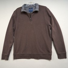 Brooks Brothers 1/4 Zip Pullover Mens L Brown Supima Cotton Knit Sweater