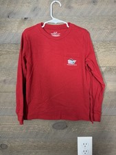 Vineyard Vines Whale Christmas Long Sleeve T-Shirt Red Size 6