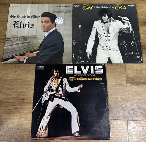 Lot Of 3 Elvis Presley Vinyl Records LP - Original Pressings Vintage